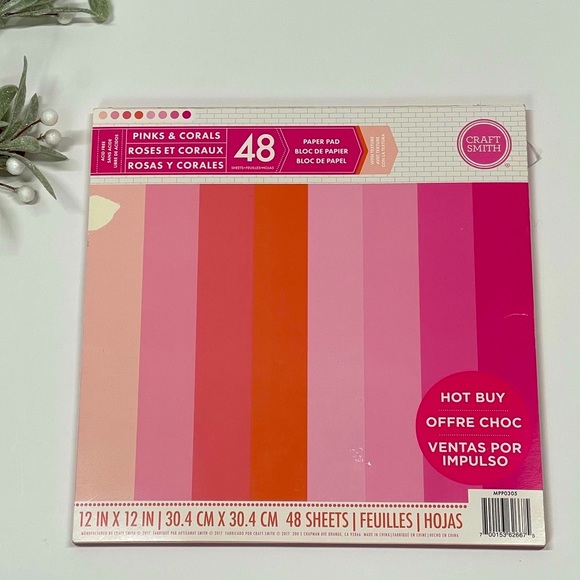 Pink Cardstock Paper Pad Pack Scrapbook Accents Sheets Construction Crafts Coral - Picture 1 of 17